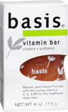 Basis Vitamin Bar Soap for Body, Hands and Face, Natural Soap Bar for All Skin Types with Vitamin C, E and B5, 4 Oz