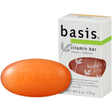 Basis Vitamin Bar Soap for Body, Hands and Face, Natural Soap Bar for All Skin Types with Vitamin C, E and B5, 4 Oz