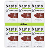 Basis Vitamin Bar Soap for Body, Hands and Face, Natural Soap Bar for All Skin Types with Vitamin C, E and B5, 4 Oz
