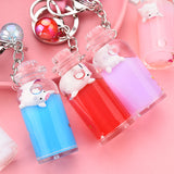 Floating Pig Milk Bottle Key Chain Ornament for handbag/book bag/gift/decoration(hot on Tiktok)