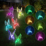Solar Color Changing LED Crystal Clear Hummingbirds Wind Chimes Home Garden yard Decor Lights