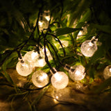 60 LED Solar String Ball Lights Patio Party back Yard Garden fence bush Waterproof Outdoor, Warm White