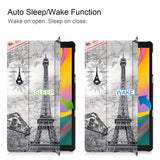 Smart Stand Mannitic PU Leather Case Cover For 2019 Samsung Galaxy Tab A 10.1 SM-T510/T515, With Auto Sleep/Wake