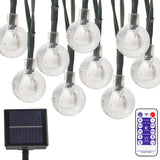 60 LED Solar String Ball Lights Patio Party back Yard Garden fence bush Waterproof Outdoor, Warm White
