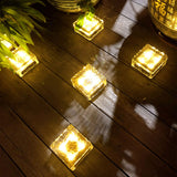 Outdoor Solar Garden Lights for Pathway, Landscape, Porch, Lawn, Weddings, Special Events Decoration Ice Cube LED Solar Garden Decor Lights