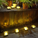 Outdoor Solar Garden Lights for Pathway, Landscape, Porch, Lawn, Weddings, Special Events Decoration Ice Cube LED Solar Garden Decor Lights
