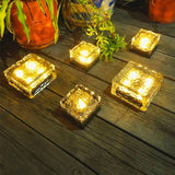 Outdoor Solar Garden Lights for Pathway, Landscape, Porch, Lawn, Weddings, Special Events Decoration Ice Cube LED Solar Garden Decor Lights