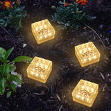Outdoor Solar Garden Lights for Pathway, Landscape, Porch, Lawn, Weddings, Special Events Decoration Ice Cube LED Solar Garden Decor Lights