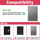 For Lenovo Tab M10 HD (2nd Gen) 10.1" TB-X306F/X Smart Case Leather Flip Stand Cover