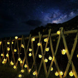 60 LED Solar String Ball Lights Patio Party back Yard Garden fence bush Waterproof Outdoor, Warm White