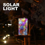 Unique Retro Mosaic Copper Solar Powered Bird Feeder with light for Outdoor Hanging Garden Decor