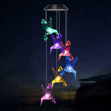 Solar Color Changing LED Crystal Clear Hummingbirds Wind Chimes Home Garden yard Decor Lights