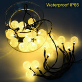 60 LED Solar String Ball Lights Patio Party back Yard Garden fence bush Waterproof Outdoor, Warm White