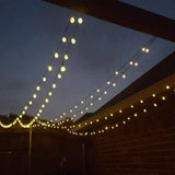 60 LED Solar String Ball Lights Patio Party back Yard Garden fence bush Waterproof Outdoor, Warm White