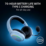 Razer Barracuda X Chroma Wireless Gaming Headset: 2.4GHz Wireless & Bluetooth - Lightweight - Chroma RGB - 40mm Drivers - Cardioid Mic - 70 Hr Battery - for PC, Mac, PS5, Switch, Smartphone - White