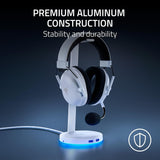 Razer Base Station V2 Chroma Headphone Headset Stand Holder: Chroma RGB Lighting - Taller Stand & Anti-Slip Ledge - USB Charging Ports - Anti-Slip Rubber Base - 3.5mm Port + Built-in DAC - Black
