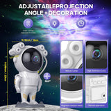 Astronaut Galaxy Projector - Star Projector, Bluetooth Speaker, White Noise, Star and Moon Galaxy Lights for Bedroom with Timer, Nebula Night Light 360° Adjustable with remote, Starry galaxy projector