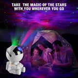 Astronaut Galaxy Projector - Star Projector, Bluetooth Speaker, White Noise, Star and Moon Galaxy Lights for Bedroom with Timer, Nebula Night Light 360° Adjustable with remote, Starry galaxy projector