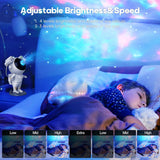 Astronaut Galaxy Projector - Star Projector, Bluetooth Speaker, White Noise, Star and Moon Galaxy Lights for Bedroom with Timer, Nebula Night Light 360° Adjustable with remote, Starry galaxy projector