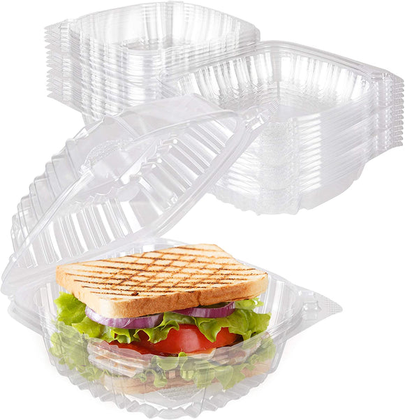 240 PCS Clear Hinged Deli Food Sandwich Box Take-Out Container 5.25
