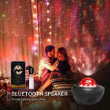 LED Galaxy Projector Nightlight Starry Moon Cloud Wave Bluetooth Music Player