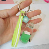 Floating Pig Milk Bottle Key Chain Ornament for handbag/book bag/gift/decoration(hot on Tiktok)