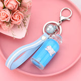 Floating Pig Milk Bottle Key Chain Ornament for handbag/book bag/gift/decoration(hot on Tiktok)