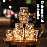 20 LED Solar Fairy Light String Mason Jar Hanging Lamp Outdoor Garden Yard Décor(With Jar)