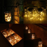 20 LED Solar Fairy Light String Mason Jar Hanging Lamp Outdoor Garden Yard Décor(With Jar)