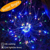 2 PCS Solar Firework Lights, 105 LEDs Solar Powered Garden Decorative Lights for Patio, Yard, Flowerbed, Pathway, Backyard, Christmas Decoration