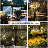 2 PCS Solar Firework Lights, 105 LEDs Solar Powered Garden Decorative Lights for Patio, Yard, Flowerbed, Pathway, Backyard, Christmas Decoration