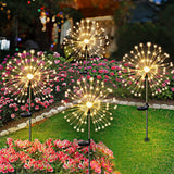 2 PCS Solar Firework Lights, 105 LEDs Solar Powered Garden Decorative Lights for Patio, Yard, Flowerbed, Pathway, Backyard, Christmas Decoration