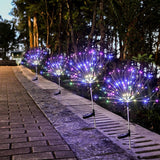 2 PCS Solar Firework Lights, 105 LEDs Solar Powered Garden Decorative Lights for Patio, Yard, Flowerbed, Pathway, Backyard, Christmas Decoration