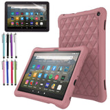 Fire HD 8 Case, Silicone Protective Cover For Amazon Fire HD 8" Tablet 10th 2020, With HD 8 screen protector and 1 stylus