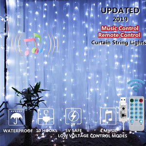 LED Window Curtain String  Lights- Energy Efficient Fairy Twinkle USB Powered LED Lights for Bedroom Wedding Decor- with Remote Control