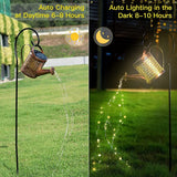 Solar Garden Watering Can Lights, Solar Lights Lantern with Hook for Pathway, yard, Outdoor Decor