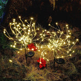 2 PCS Solar Firework Lights, 105 LEDs Solar Powered Garden Decorative Lights for Patio, Yard, Flowerbed, Pathway, Backyard, Christmas Decoration