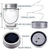 20 LED Solar Fairy Light String Mason Jar Hanging Lamp Outdoor Garden Yard Décor(With Jar)