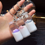 Floating Pig Milk Bottle Key Chain Ornament for handbag/book bag/gift/decoration(hot on Tiktok)