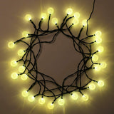 60 LED Solar String Ball Lights Patio Party back Yard Garden fence bush Waterproof Outdoor, Warm White