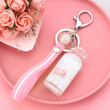 Floating Pig Milk Bottle Key Chain Ornament for handbag/book bag/gift/decoration(hot on Tiktok)